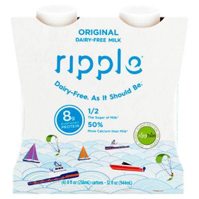 Ripple Original Dairy-Free Milk, 8 fl oz, 4 count