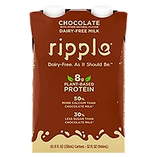 Ripple Chocolate Dairy-Free Milk, 8 fl oz, 4 count