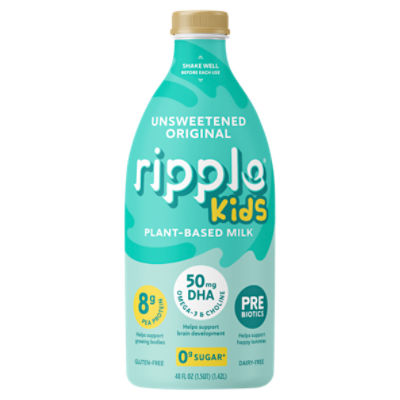 Ripple Kids Unsweetened Original Plant-Based Milk, 48 fl oz