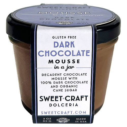 Sweet Craft Dolceria Dark Chocolate Mousse in a Jar, 3 oz