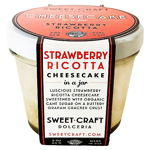 Sweet Craft Dolceria Strawberry Ricotta Cheese Cake in a Jar, 3 oz