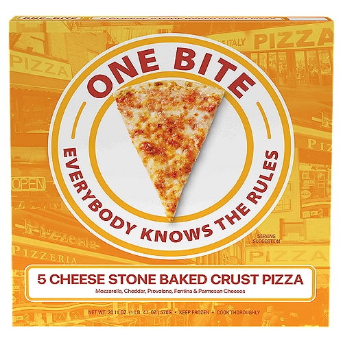 One Bite 5 Cheese Stone Baked Crust Pizza, 20.11 oz