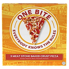 One Bite 3 Meat Stone Baked Crust , Pizza, 20.35 Ounce