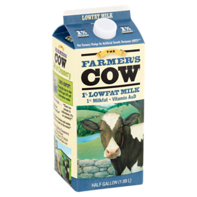 The Farmer's Cow 1% Lowfat Milk, half gallon