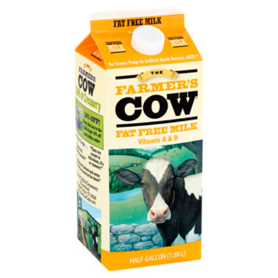 The Farmer's Cow Vitamin A & D Fat Free Milk, half gallon