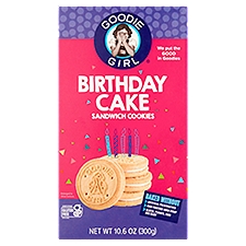 Goodie Girl Birthday Cake, Sandwich Cookies, 10.6 Ounce
