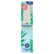Repurpose 8 x .25 inch Super Strong Compostable Straws, 50 count