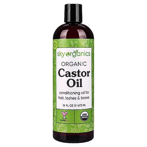 Sky Organics, Organic Castor Oil, Moisturizing Oil for Eyelashes, Hair &  Skin, 16oz
