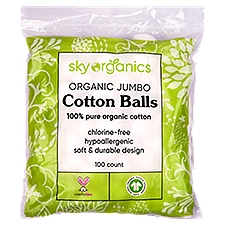 Sky Organics Organic Jumbo Cotton Balls, 100 count, 100 Each