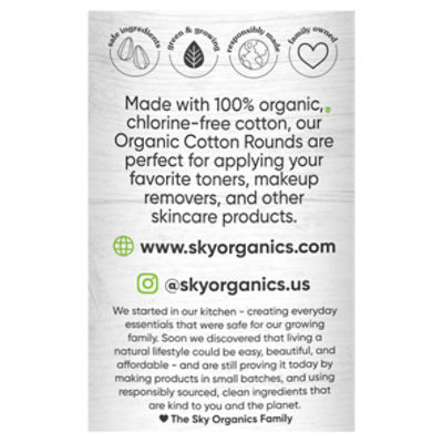 Sky Organics Organic Cotton Rounds, 100 count