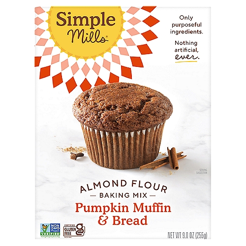 Simple Mills Almond Flour Pumpkin Muffin & Bread Baking Mix, 9.0 oz