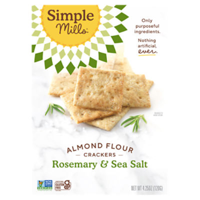 Simple Mills Rosemary & Sea Salt Almond Flour Crackers, 4.25 oz