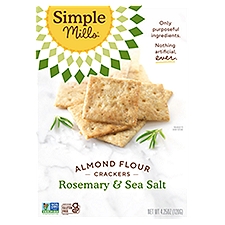 Simple Mills Rosemary & Sea Salt Almond Flour, Crackers, 4.25 Ounce