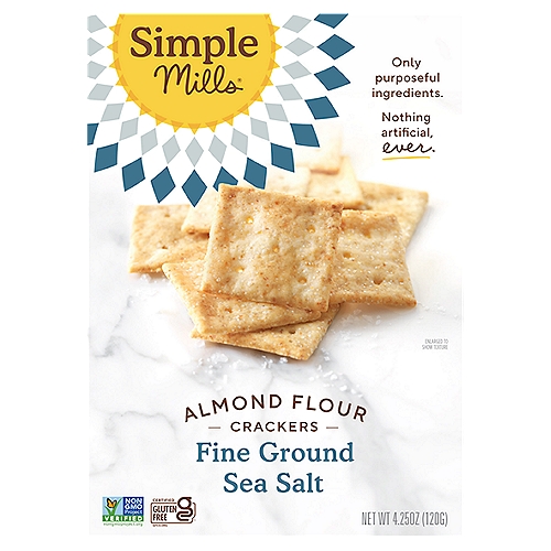 Simple Mills Almond Flour Fine Ground Sea Salt Crackers, 4.25 oz
Snack with purpose
Our wholesome flour blend is powered by nuts & seeds