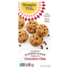Simple Mills Crunchy Almond Flour Chocolate Chip Cookies, 5.5 oz