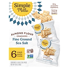 Simple Mills Fine Ground Sea Salt Almond Flour Crackers, 0.8 oz, 6 count