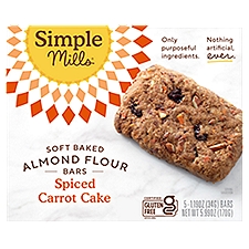 Simple Mills Spiced Carrot Cake Soft Baked Almond Flour Bars, 1.19 oz, 5 count
