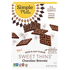 Simple Mills Sweet Thins Seed & Nut Flour Chocolate Brownie, 4.25 oz