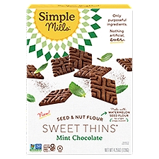 Simple Mills Seed & Nut Flour Mint Chocolate, Sweet Thins, 4.25 Ounce