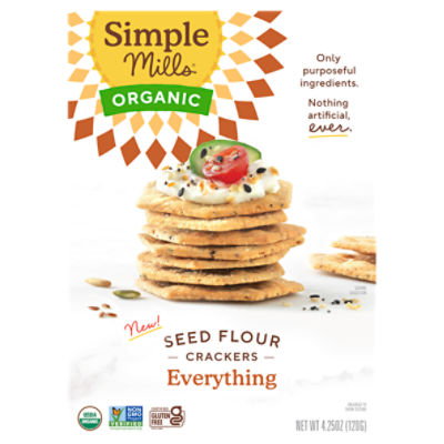 Simple Mills Organic Everything Seed Flour Crackers, 4.25 oz