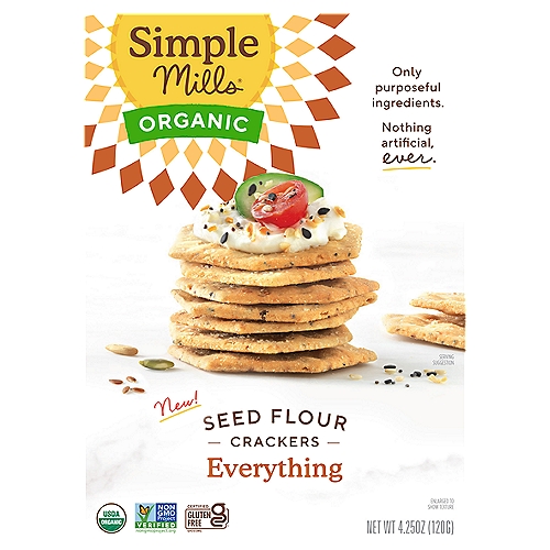 Simple Mills Organic Everything Seed Flour Crackers, 4.25 oz