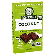 Taza Chocolate Coconut Organic Dark Chocolate, 2.5 oz