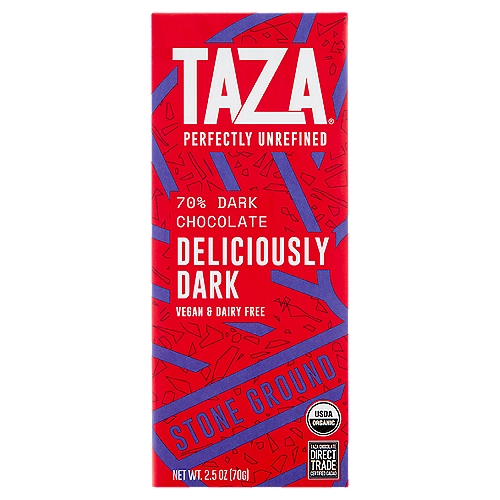 Taza Perfectly Unrefined Deliciously 70% Dark Chocolate, 2.5 oz