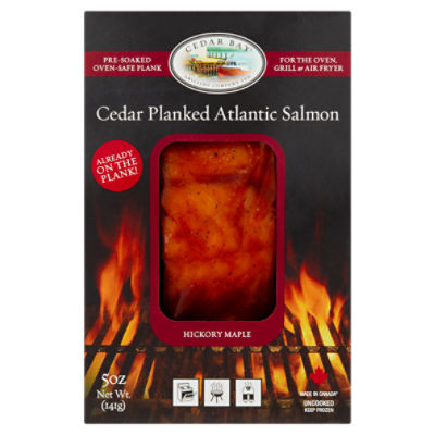 Cedar Bay Hickory Maple Cedar Planked Atlantic Salmon, 5 oz
