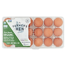 The Farmer's Hen Eggs, Organic Free Range Large, 18 Each