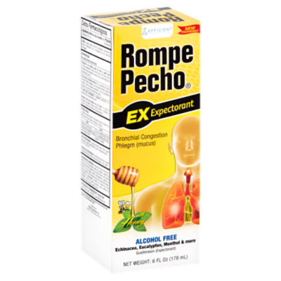 Efficient Rompe Pecho EX Expectorant Liquid with Honey, 6 fl oz
