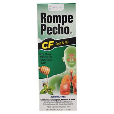 Efficient Rompe Pecho Cold & Flu Liquid with Honey, 6 fl oz