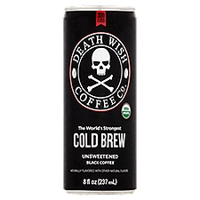 Death Wish Coffee Co Cold Brew Unsweetened, Black Coffee, 8 Fluid ounce