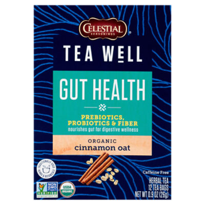 Celestial Seasonings® Tea Well Gut Health Organic Cinnamon Oat Herbal Tea Bags 12 ct