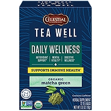 Celestial Seasonings Tea Well Organic Matcha Green, Herbal Supplement, 12 Each