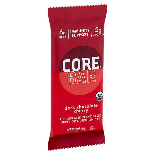 Core Bar Dark Chocolate Cherry Bar, 2 oz
Refrigerated Plant-Based Superior Nutrition Bar

0g Added Sugar *
*Not a Low Calorie Food