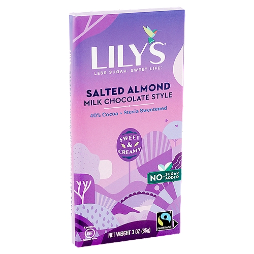 Lily's Salted Almond Milk Chocolate Style Bar, 3 oz