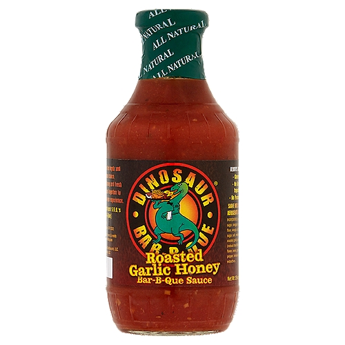 Dinosaur Bar-B-Que Roasted Garlic Honey Bar-B-Que Sauce, 19 oz
You'll flip your wig over the depth and punch of this premium sauce. It's all about all natural honey and fresh roasted garlic workin' hard together to deliver one bang-up bar-b-que experience.
Slather on you magnificent S.O.B.'s (Sons of Bar-B-Que)