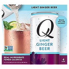 Q Light Ginger Beer, 7.5 fl oz, 4 count