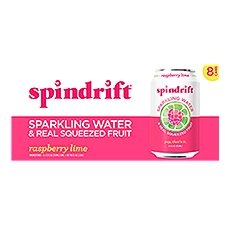 Spindrift Raspberry Lime Unsweetened, Sparkling Water & Real Squeezed Fruit, 96 Fluid ounce