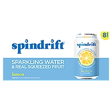 Spindrift Lemon Unsweetened, Sparkling Water & Real Squeezed Fruit, 96 Fluid ounce