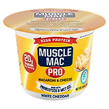 Muscle Mac Pro High Protein White Cheddar, Macaroni & Cheese, 3.6 Ounce