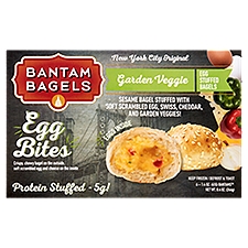 Bantam Bagels Garden Veggie Egg Bites, Egg Stuffed Bagels, 8.4 Ounce
