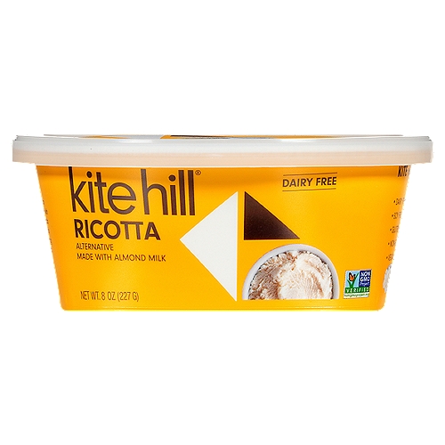 Kite Hill  was founded by an artisan chef, and you can tell with every delicious bite. Our ricotta alternative has a buttery finish with a hint of sweetness. Eating plant-based foods feels great and the taste is irresistible.  Our silky dairy free ricotta alternative is incredibly delicious and versatile. Use it in savory recipes, such as lasagna or sprinkle on a pizza with your favorite toppings.