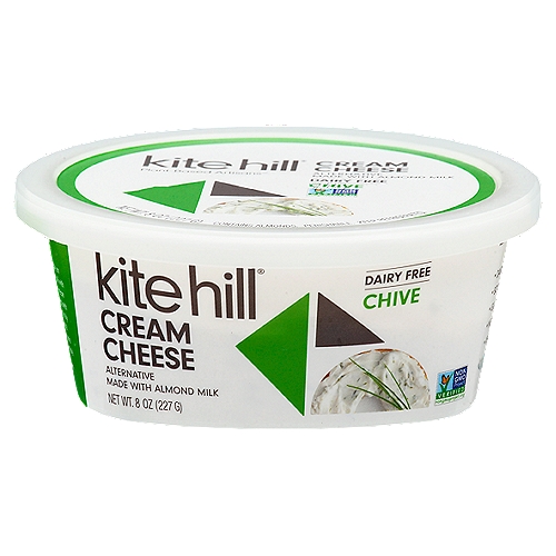 Cream Cheese, Chive 6/8oz
Almond Milk Cream Cheese Alternative
The savory flavor of chives and white pepper accents our smooth dairy free cream cheese alternative.
