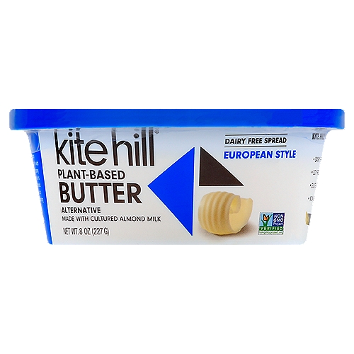 Kite Hill Butter European Style 6/8oz
Our rich & creamy butter alternative is made with cultured almond milk and is great for baking, cooking or adding to vegetables.

Kite Hill was founded by an artisan chef, and you can tell with every delicious bite. Our creamy plant-based butter alternative is made with cultured almond milk for a truly mouth-watering experience.