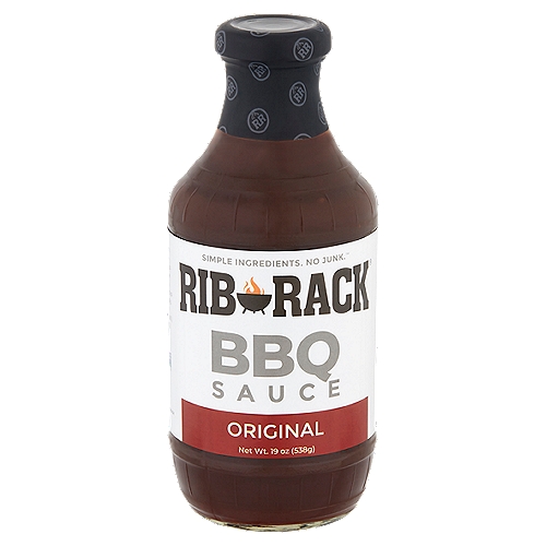 Rib Rack Original BBQ Sauce, 19 oz
Simple Ingredients. No Junk.™