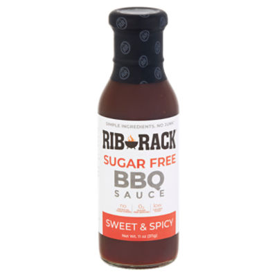 Rib Rack Sugar Free Sweet & Spicy BBQ Sauce, 11 oz