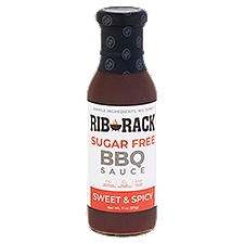 Rib Rack Sugar Free Sweet & Spicy BBQ Sauce, 11 oz