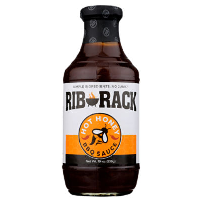 Rib Rack Hot Honey BBQ Sauce, 19 oz