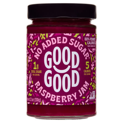 Good Good No Added Sugar Raspberry Jam, 12 oz